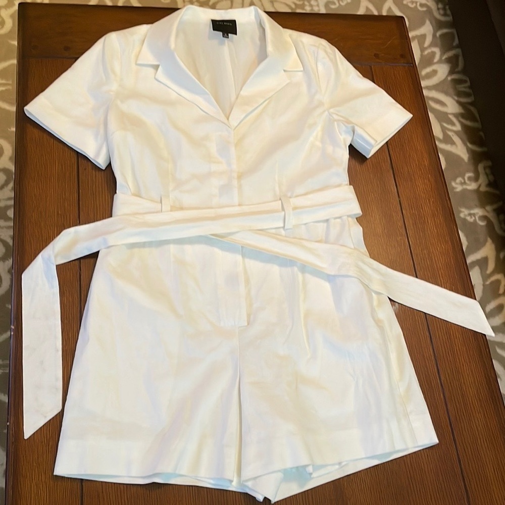 Alex Marie White Della Romper size 4. Lined. Linen blend.